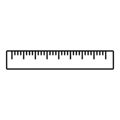Ruler outline simple measuring tool illustration for math or construction