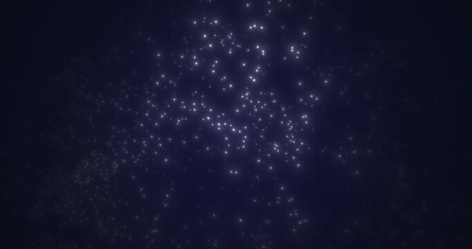 Snow flakes swirl in a chaotic dance, picked up by a gust of wind - a shimmering scattering of white particles creates the feeling of a winter storm, frozen in an instant.