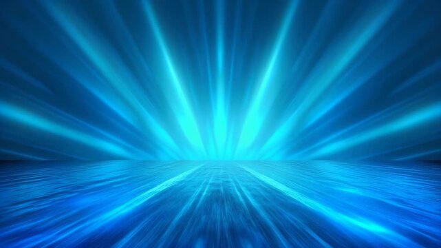 Dynamic Luminescence: An abstract composition, featuring vibrant blue rays of light converging towards a central point, casting an otherworldly glow that evokes a sense of depth and energy.