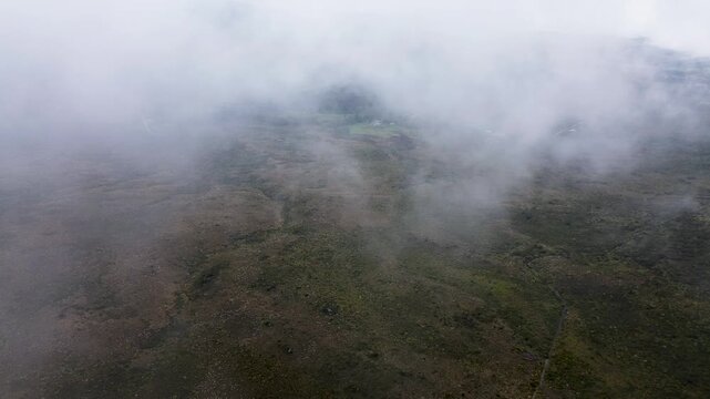 Aerial View of Misty Mountains. High quality 4k footage