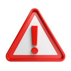 Red Exclamation Point Warning Sign on Black Background
