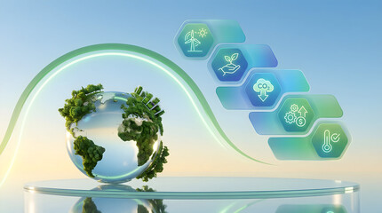 Stunning concept showcases sustainable planet growth and green energy progress flow