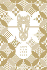 おしゃれシンプルな2026年午年年賀状