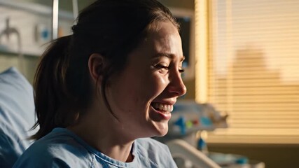 Doctor talking to emotional woman in hospital room. Serious medical conversation with concerned patient. Healthcare support and empathy in clinical setting. - Powered by Adobe