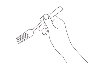 フォークを持ったハンドイラスト素材