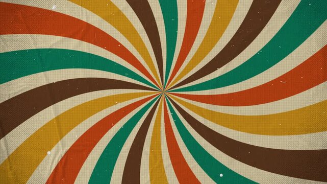 Retro vintage sunburst swirl pattern background 70s grunge texture