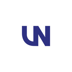 letter vn nu simple geometric logo vector