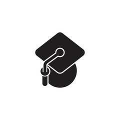 graduation cap and head silhouette simple icon vector