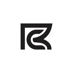 letter cr simple curves stripes geometric lines logo vector