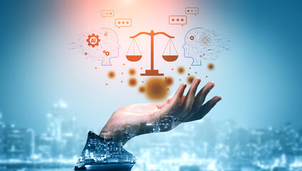AI in law and the future of the legal justice system. A concept of AI assisting in legal debate,...
