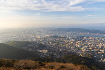 日本の都市風景　福岡県北九州市　皿倉山展望台からの眺望