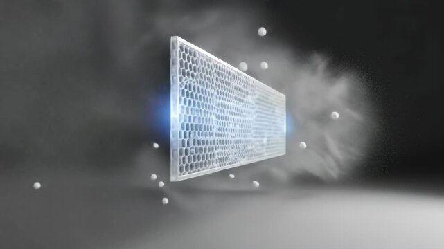 Air purifier filter capturing particles with honeycomb structure and blue light