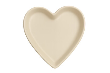 Empty heart shaped ceramic plate for love concepts