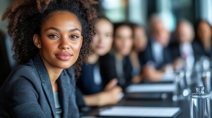 Diverse business professionals engaging in a dynamic meeting, focused on collaboration and growth.