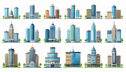 Obraz premium Diverse Cityscape - A Collection of Modern and Classic Buildings.