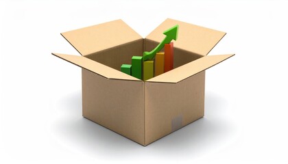 An upward trend in business success, a graph with ascending bars, a metaphorical journey of growth, breaking free of limitations.