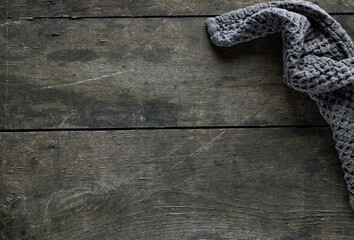 old wooden table and towel