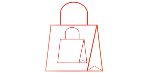 Hand Drawn Shopping Bags On White Background, Business Symbol Vector Illustration.