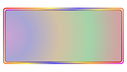 Obraz premium Rectangular iridescent gradient banner with colorful border on white background