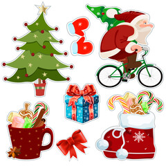 Gabor Christmas and New Year stickers vector