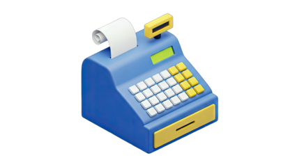 Cash Register Illustration in 3D Style