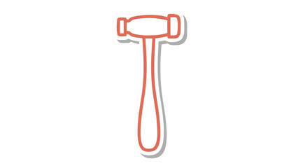 Outline Of A Peach Colored Mallet Hammer With A Double Shadow Effect On A Solid Black Background A Simple Minimalist Graphic Illustration Of A Tool For Construction Or Craftsmanship