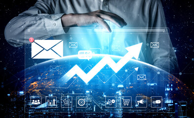 A dashboard for tracking email marketing analytics. The growth chart visualizes the campaign's performance, open rates, and success in reaching business targets. Fermion