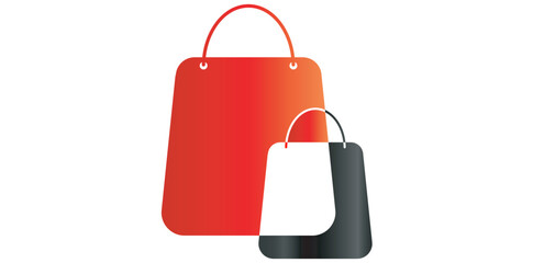Modern Shopping Bags On White Background, Business Symbol Vector Illustration.