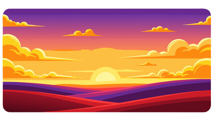 Pixel Art Sunset Over Rolling Hills With Dramatic Clouds And Vibrant Purple Orange Sky Digital Painting