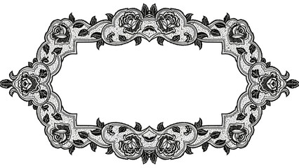 Elegant floral frame with intricate details and a classic design providing space