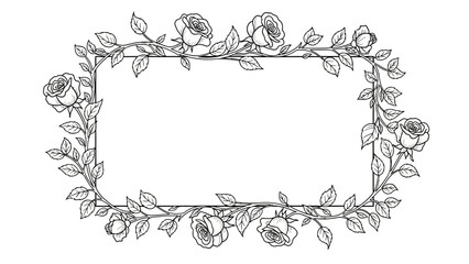 Elegant Rose Frame Illustration for Invitations and Decorative Design Projects