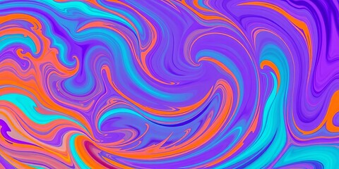 Fototapeta premium Vibrant swirls of teal, orange, and purple create a dynamic, textured backdrop, colorful, abstract texture