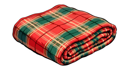 Neat scottish fabric with traditional vibe for bedroom decor on transparent background