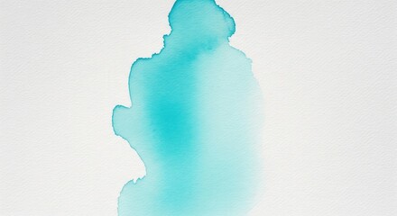 Abstract Soft Turquoise Watercolor Wash