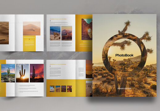 Gradient Yellow Studio PhotoBook Desert Edition Brochure Layout