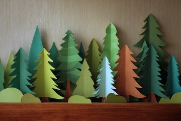 ペーパークラフト調・やさしい森の背景