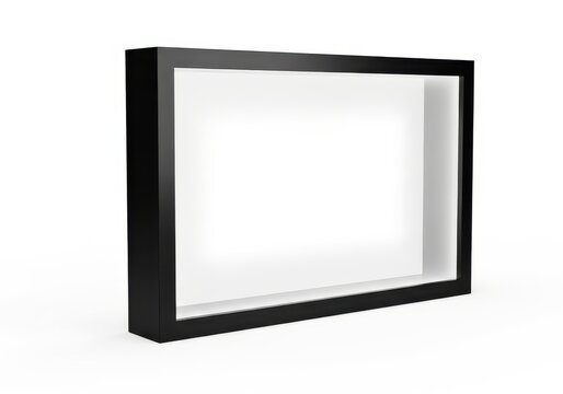 Rectangular three dimensional deep frame object rendered against a white background