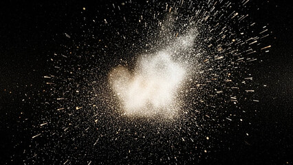 Abstract White Gold Light Particles Scattering Texture Background