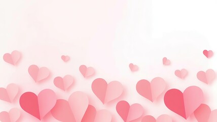 Valentine's Day Background with Floating Pink Hearts Soft Gradient Design for Romantic Occasions and Love Themed Events