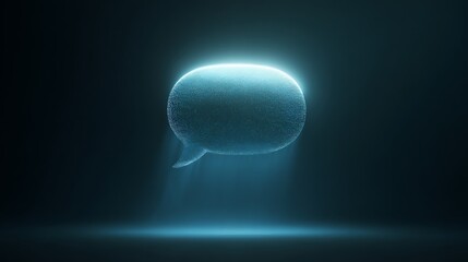 text message bubble glowing in the dark