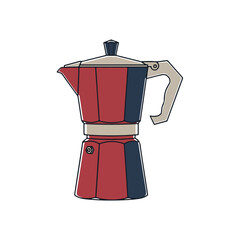 Retro Italian Coffee Maker Illustration for Cafe Designs