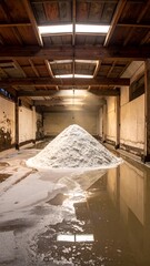 Salt Mountain in a Warehouse - A Unique Industrial Landscape.