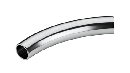 Curved Metal Pipe Isolated on White Background
