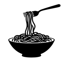 spaghetti silhoutte vector 