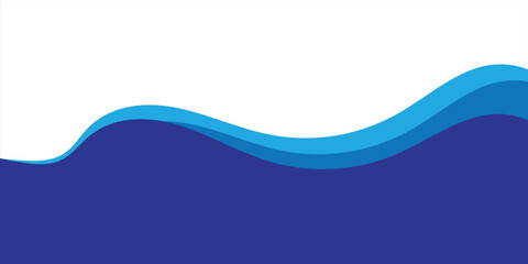 Blue Wave Abstract Background With Curved Ocean Waves And White Space For Modern Design