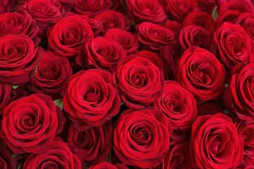 Naklejka premium Stunning Red Roses Perfect for Valentine's Day Celebrations Romantic Gift Ideas Beautiful Bouquet Floral Arrangement