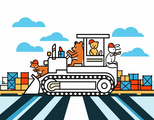 Naklejka premium vector illustration of a factory