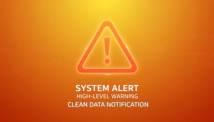 Bright Orange Warning Sign with Exclamation Mark