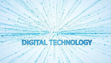 Digital Technology Background with Glowing Hexagonal Grid