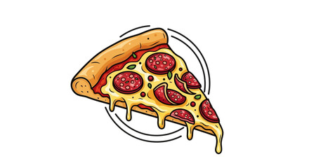 A delicious slice of pepperoni pizza with melted cheese on a plate